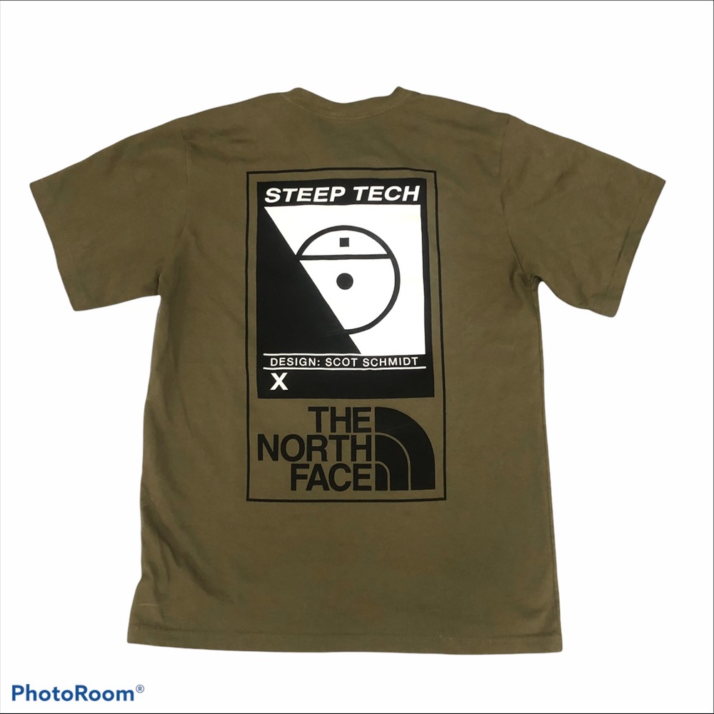 The northface shirt olive green short sleeve
